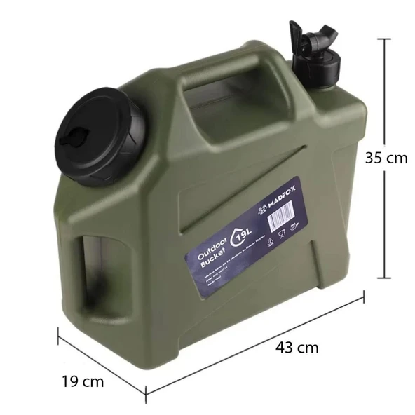 Musluklu Su Bidonu - Madfox Galon Air PE - 19 Litre - Yeşil - 547311 - 3
