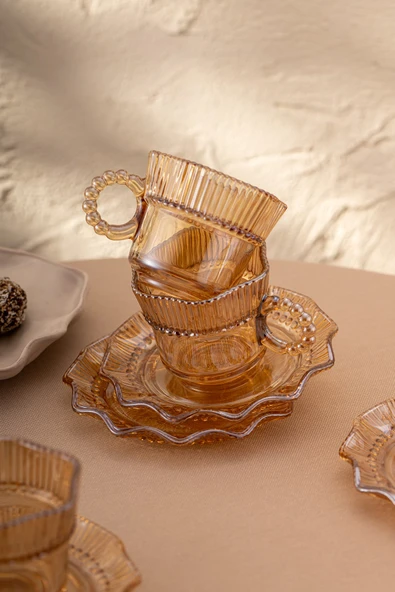 Hatrı Var Amber 80 ml 6'lı Kahve Fincanı Takımı - 6