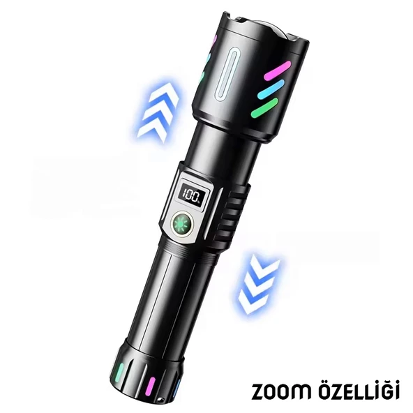 Şarj Edilebilir El Feneri - Wison - 2000 Lümen - 20 Watt - Fosforlu Kasa - 3