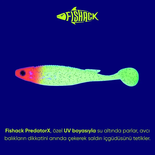 Silikon Balık - 10g 100mm - Fishack PredatorX - UV Boyalı - Solar - 3