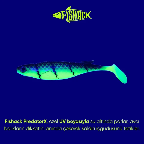Silikon Balık - 10g 100mm - Fishack PredatorX - UV Boyalı - Wave - 3