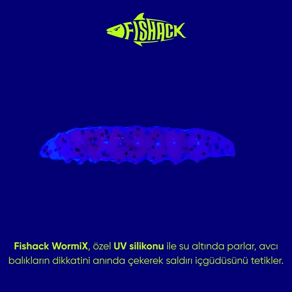 Silikon Kurt Yem - Fishack - 35mm - Peynir Kokulu - 20 Adet - Purple - UV - Trout Bait - 2