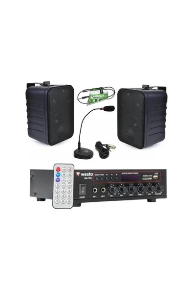 Duvar Hoparlör Amfi Ses Sistemi Paketi - Mağaza Ses Sistemi ürün görseli