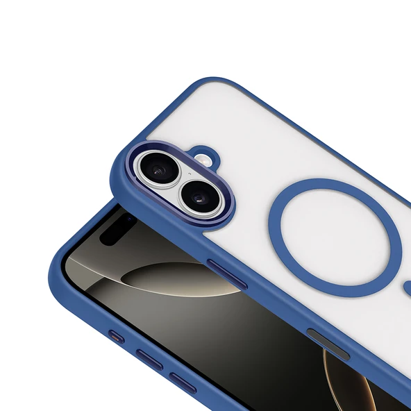 iPhone 17 Kılıf Wireless Şarj Özellikli Krom M-safe Silikon Kapak - Resim 8