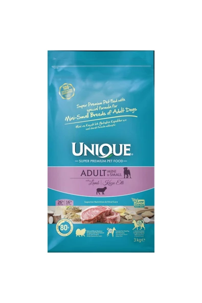 Unique Kuzulu Küçük Irk Yetişkin Köpek Maması 3 Kg - 1