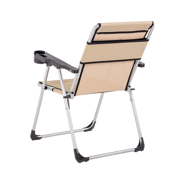 4 Adet Katlanır Kamp Sandalyesi ve Masa Seti - Rock - Sahra - Bardaklıklı - 140 KG - 4