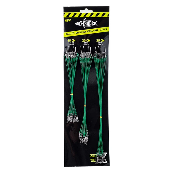 Klipsli Fırdöndülü Çelik Tel - Fishack WireX - 72'li Kartela Set