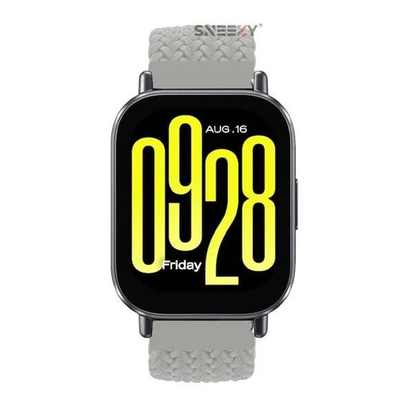 Redmi Watch 5 Active Redmi 5 Lite Uyumlu Kordon Metal Klips Solo Fiberlink Örgü Kordon  Gri - Resim 3