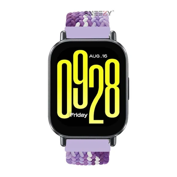 Redmi Watch 5 Active Redmi 5 Lite Uyumlu Kordon Metal Klips Solo Fiberlink Örgü Kordon  Lila Beyaz - Resim 3