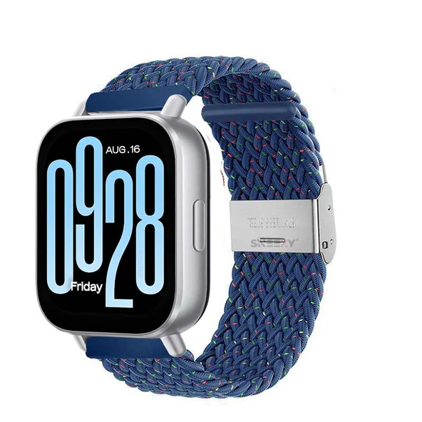 Redmi Watch 5 Active Redmi 5 Lite Uyumlu Kordon Metal Klips Solo Fiberlink Örgü Kordon  Mavi Gökkuşağı ürün görseli