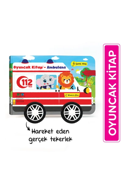 Oyuncak Kitap - Ambulans (Gerçek Tekerlekli) ürün görseli