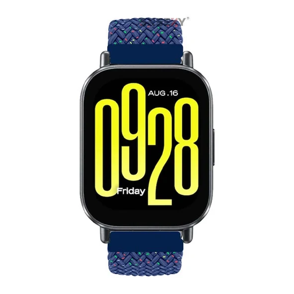 Redmi Watch 5 Active Redmi 5 Lite Uyumlu Kordon Metal Klips Solo Fiberlink Örgü Kordon  Mavi Gökkuşağı - Resim 3