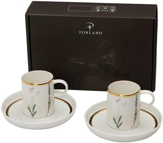 Porland Botanical 4 Parça Kahve Takımı , Çok Renkli