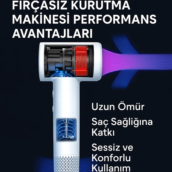 CF29 Dijital Ekranlı Saç Kurutma Makinesi  1450W, 3 Kademeli Hız & 4 Kademeli Sıcaklık Kontrolü - 3