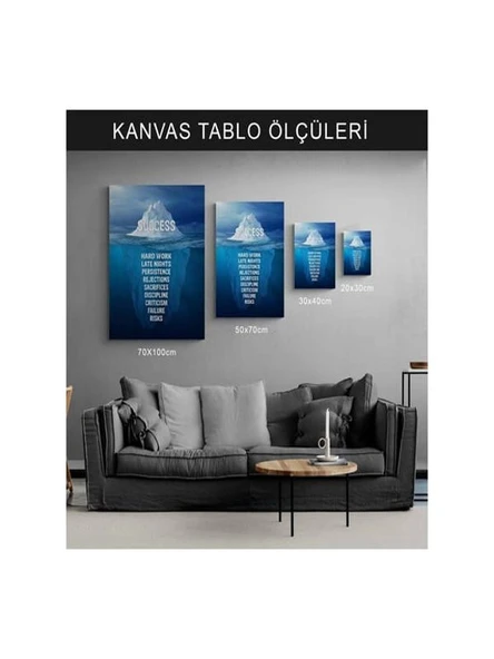 Doğal Kayalık Kemer Turkuaz Deniz Manzaralı Dekoratif Kanvas Tablo - 3