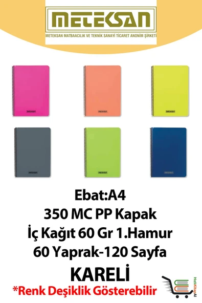 Karina 60 Yaprak KARELİ PP Kapak Pastel Mix - 2