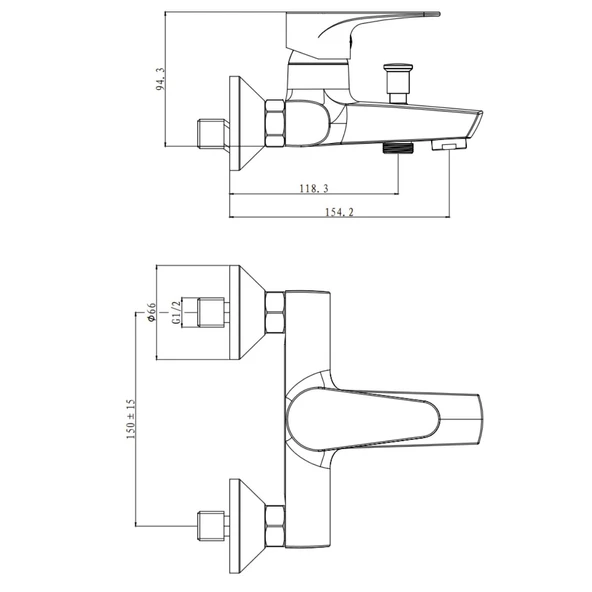 Creavit SH150 Mafsallı El Duş Seti 3F ve Liva Banyo Bataryası - 2