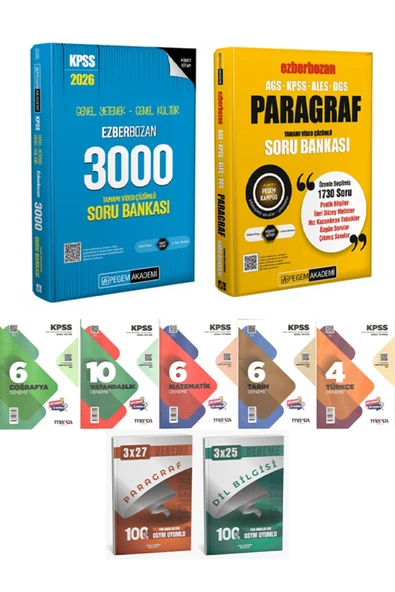 Pegem + Anla Kazan 2026 KPSS GYGK Ezberozan 3000 + Paragraf Soru + Marka Deneme 9 lu Deneme - Resim 2