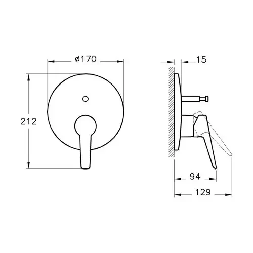 Artema Solid S A42446 Sıva Üstü Ankastre Banyo Bataryas - 2