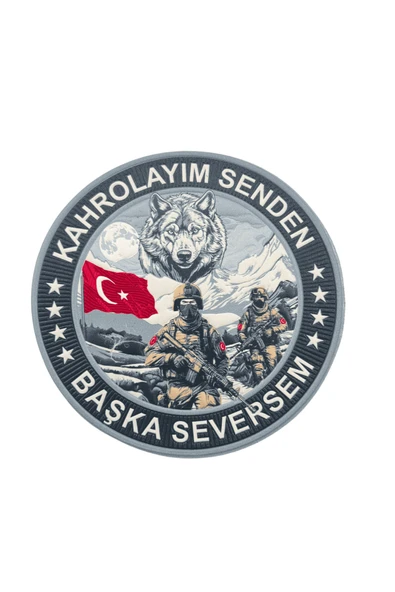 "Kahrolayım Senden." Asker patch Arma 9.5 cm 3d, 2025 Yeni Model Tip Cırtlı, 1.sınıf Kalite ürün görseli