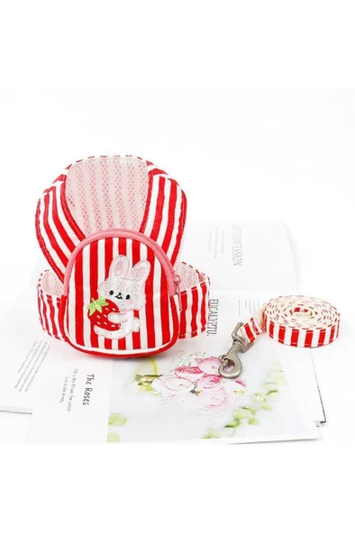 S Beden Çantalı Kedi Göğüs Tasma Seti Küçük Irk Köpek Gezdirme Kayışı Yürüyüş Tasması Kayış 120 cm - 6