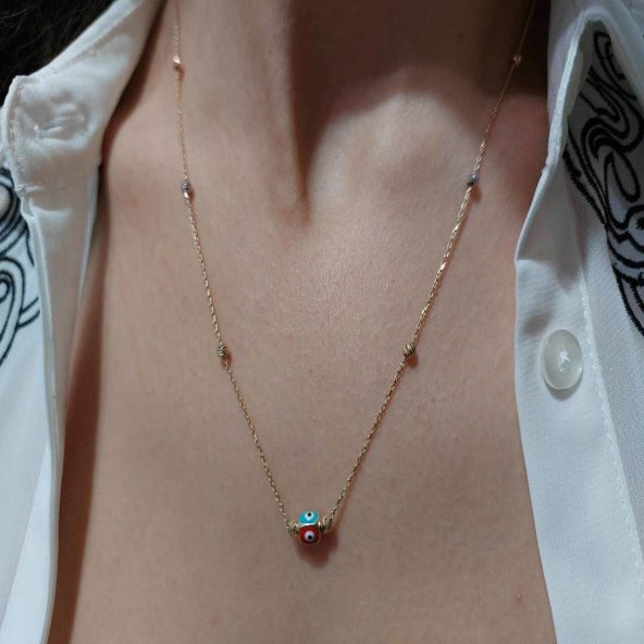 Altın toplu salkımlı kolye 3.80 gram - Resim 2