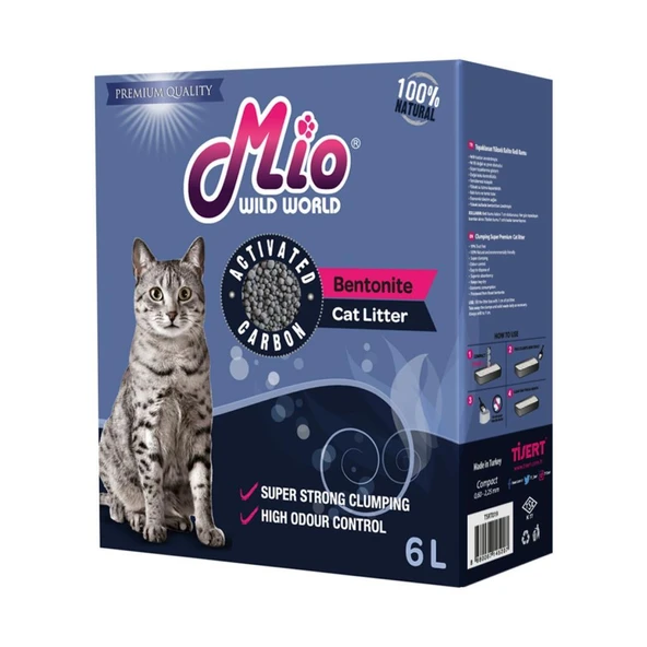 Mio Bentonit Kokuyu Engelleyen Aktif Karbonlu Kedi Kumu 6 lt - Resim 1