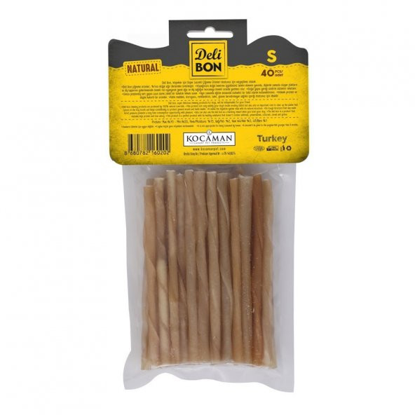 Delibon Burgu Çubuk Köpek Ödülü İnce Naturel 40 Adet - Resim 2