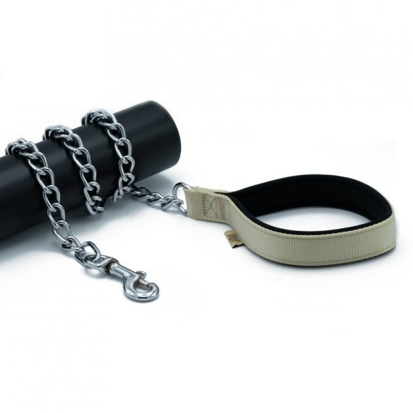 Doggie Dokuma Zincirli Köpek Gezdirme Kayışı M 4x110cm Haki ürün görseli 1