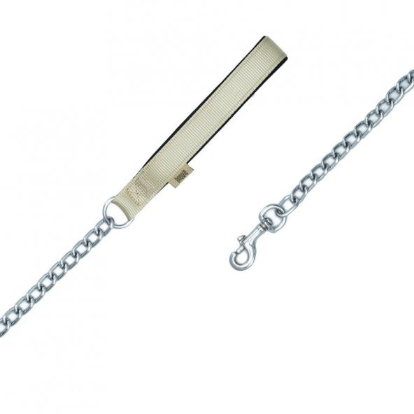 Doggie Dokuma Zincirli Köpek Gezdirme Kayışı M 4x110cm Haki - Resim 2