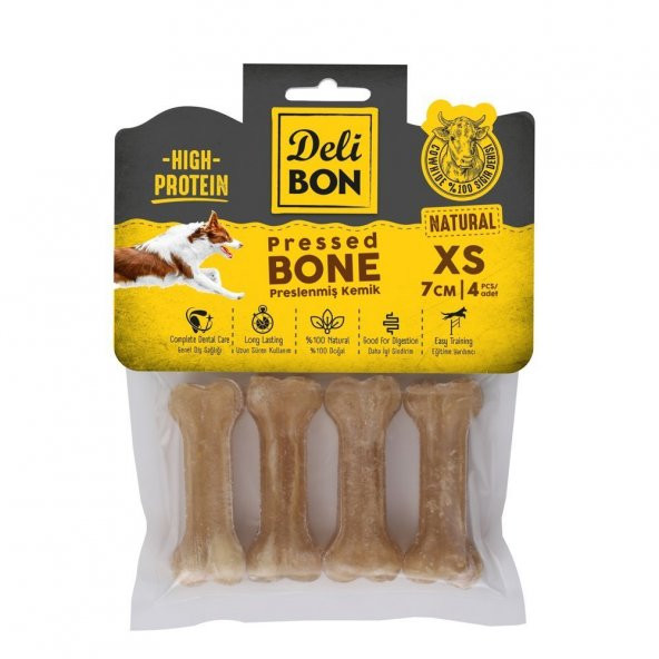 Delibon Pres Köpek Kemiği Naturel 7 Cm 4Lü ürün görseli 1
