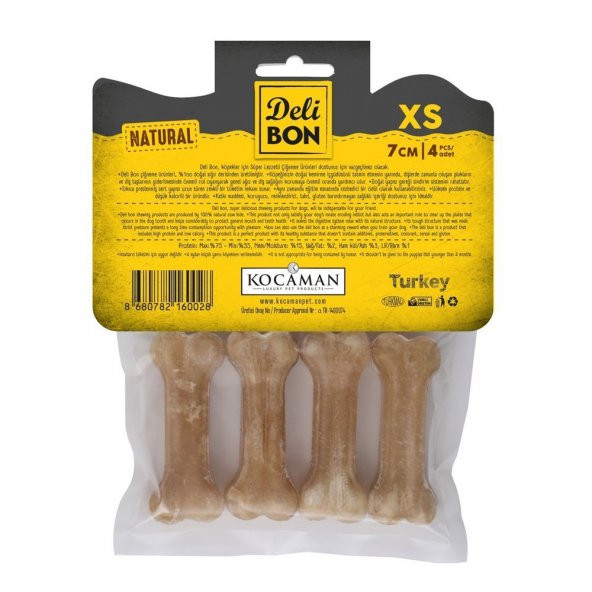 Delibon Pres Köpek Kemiği Naturel 7 Cm 4Lü - Resim 2