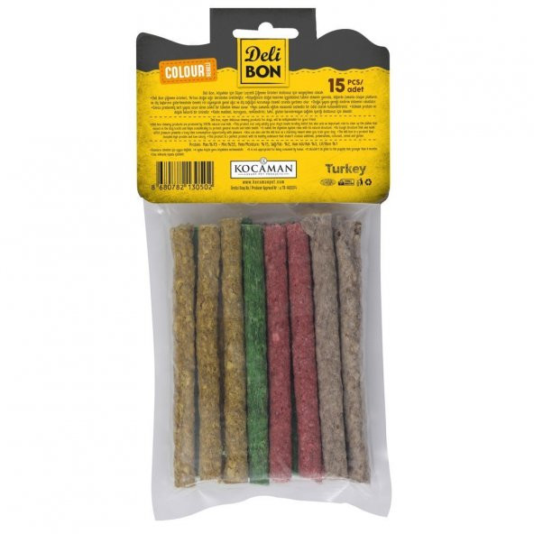 Delibon Munchy Renkli Çubuk Köpek Ödülü Kalın 15 Adet - Resim 2