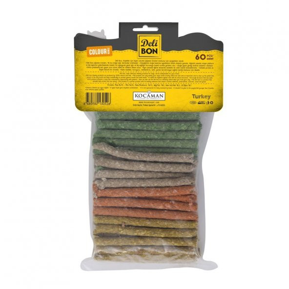 Delibon Munchy Renkli Çubuk Köpek Ödülü Kalın 60 Adet - Resim 2