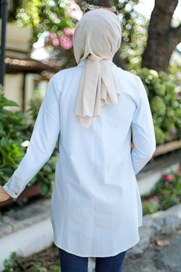 Kısa Ceketli Tunik - Buz Mavisi - 3