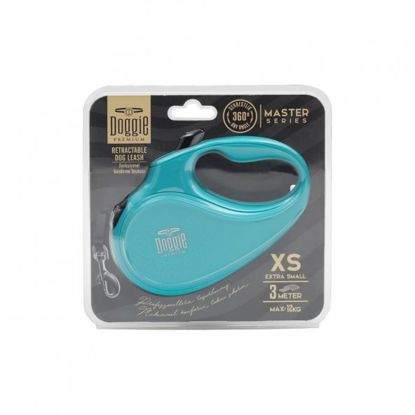 Doggie Master Xsmall  Otomatik Tasma 3 Metre Mavi
