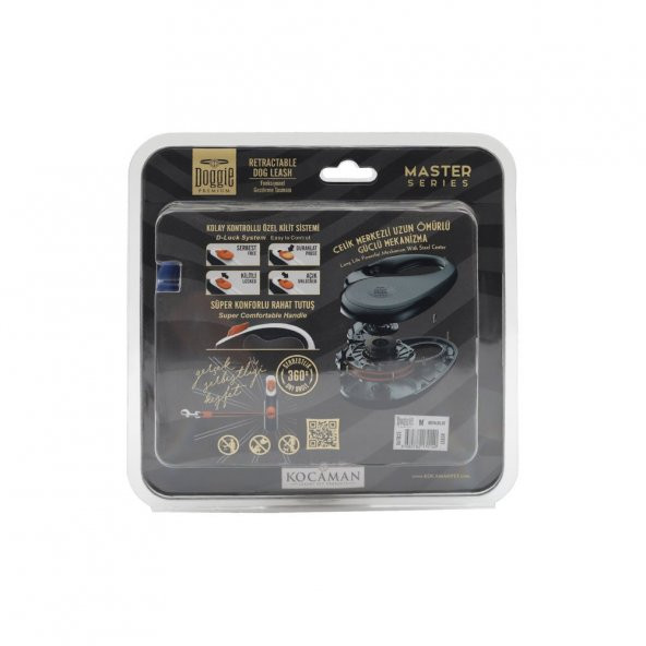 Doggie Master Medium Otomatik Tasma 5 Metre Royal Mavi - 3