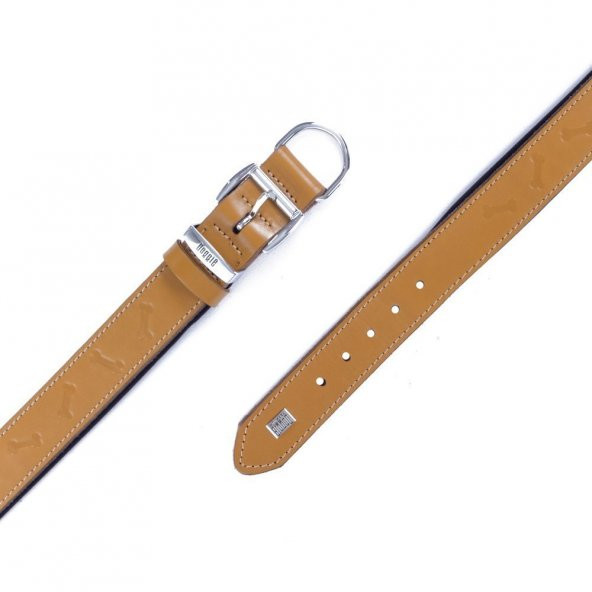 Doggie Deri Kemik Desenli Boyun Tasması S 4x47-55cm Camel - 4