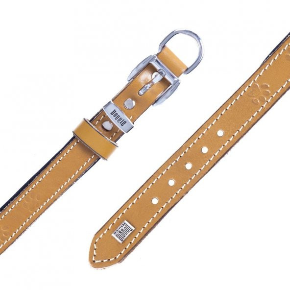 Doggie Deri Pati Desenli Boyun Tasması M 2x35-40cm Camel - 4