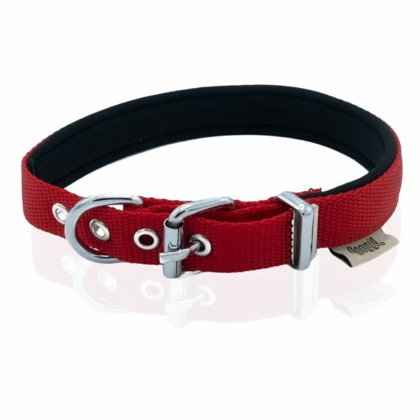 Doggie Comfort Yumuşak Dokuma Köpek Boyun Tasması M 2x35-40cm Kırmızı