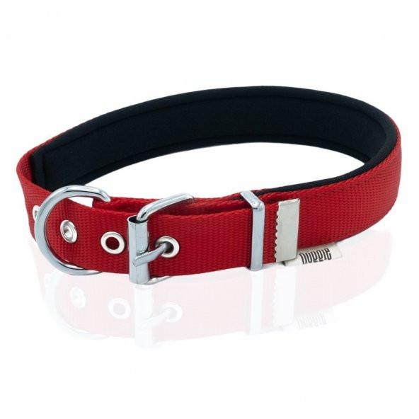 Doggie Comfort Yumuşak Dokuma Köpek Boyun Tasması M 2.5x37-45cm Kırmızı - 3