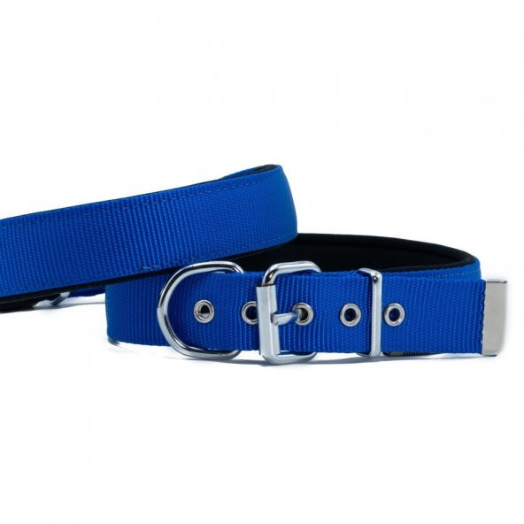 Doggie Comfort Yumuşak Dokuma Köpek Boyun Tasması M 2.5x37-45cm Royal Mavi