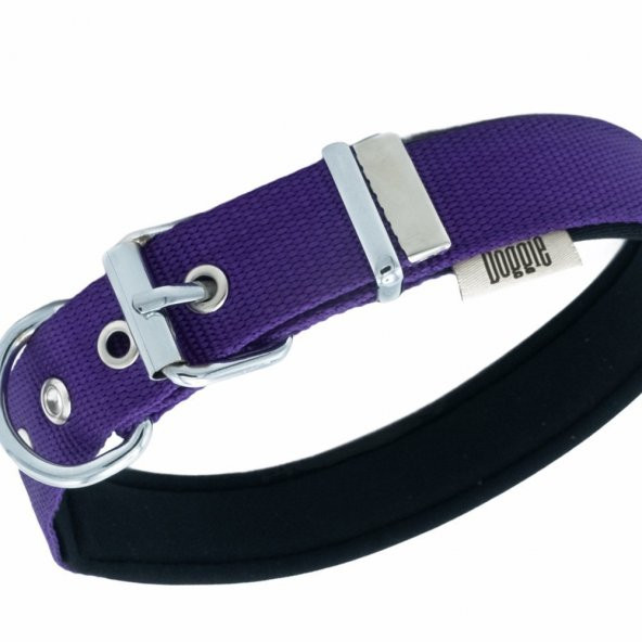 Doggie Comfort Yumuşak Dokuma Köpek Boyun Tasması M 2.5x37-45cm Mor - 2