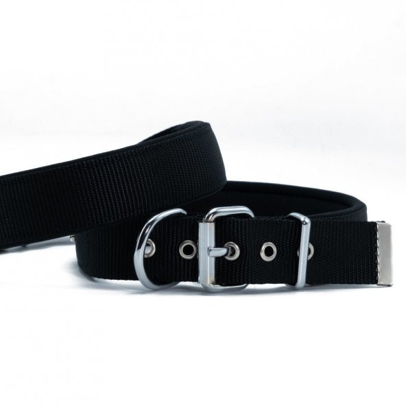 Doggie Comfort Yumuşak Dokuma Köpek Boyun Tasması L 2.5x42-50cm Siyah