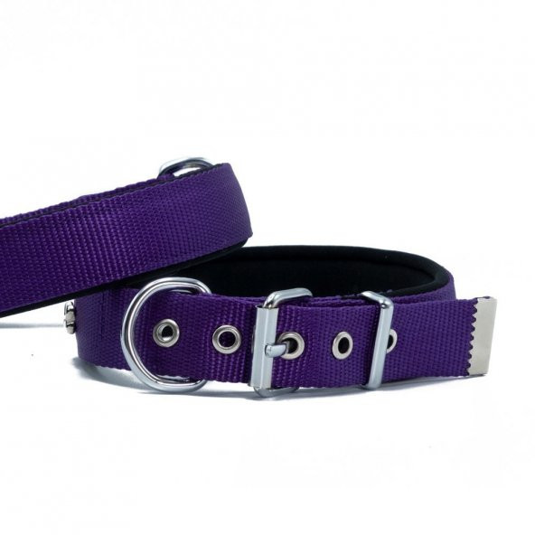 Doggie Comfort Yumuşak Dokuma Köpek Boyun Tasması L 2.5x42-50cm Mor