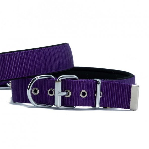 Doggie Comfort Yumuşak Dokuma Köpek Boyun Tasması M 3x42-50cm Mor