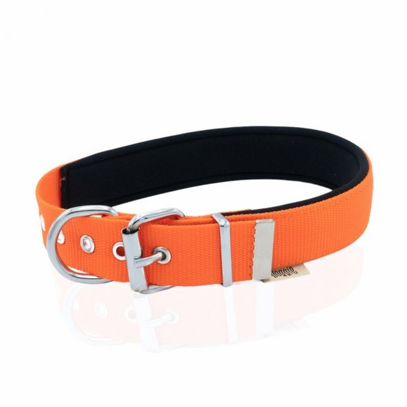 Doggie Comfort Yumuşak Dokuma Köpek Boyun Tasması M 3x42-50cm Turuncu - 3