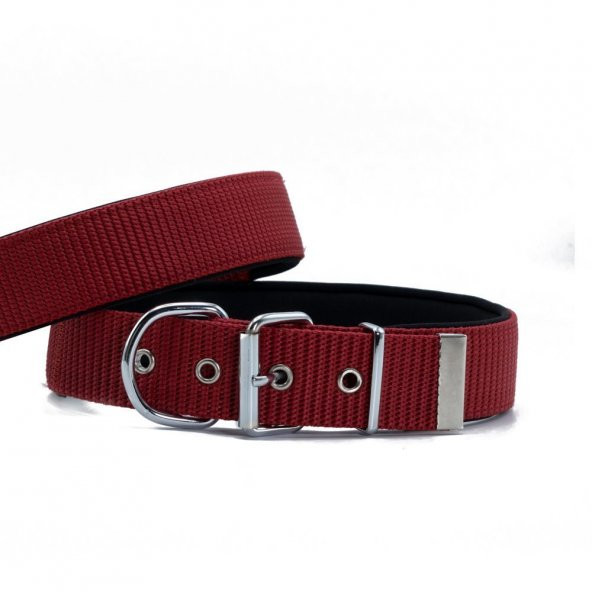 Doggie Comfort Yumuşak Dokuma Köpek Boyun Tasması L 4x57-65cm Kırmızı