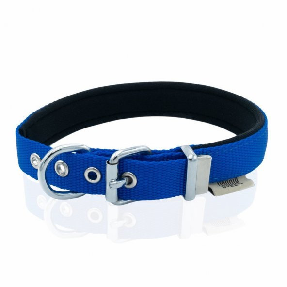 Doggie Comfort Metal Kemik İşlemeli Köpek Boyun Tasması S 2x30-35cm Royal Mavi - Resim 3