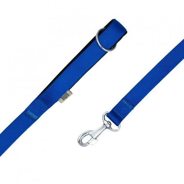 Doggie Dokuma Köpek Gezdirme Kayışı M 2x140cm royal Mavi - 2
